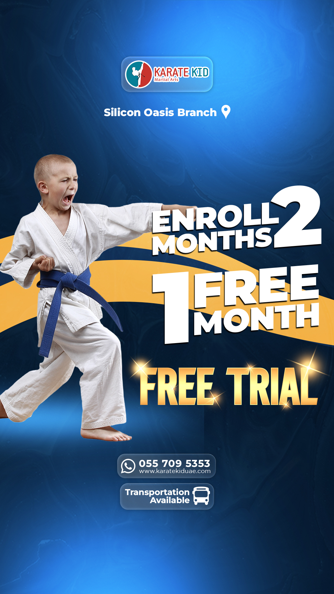 Karate Kid Martial Arts Facebook ad from Apr 3, 2026