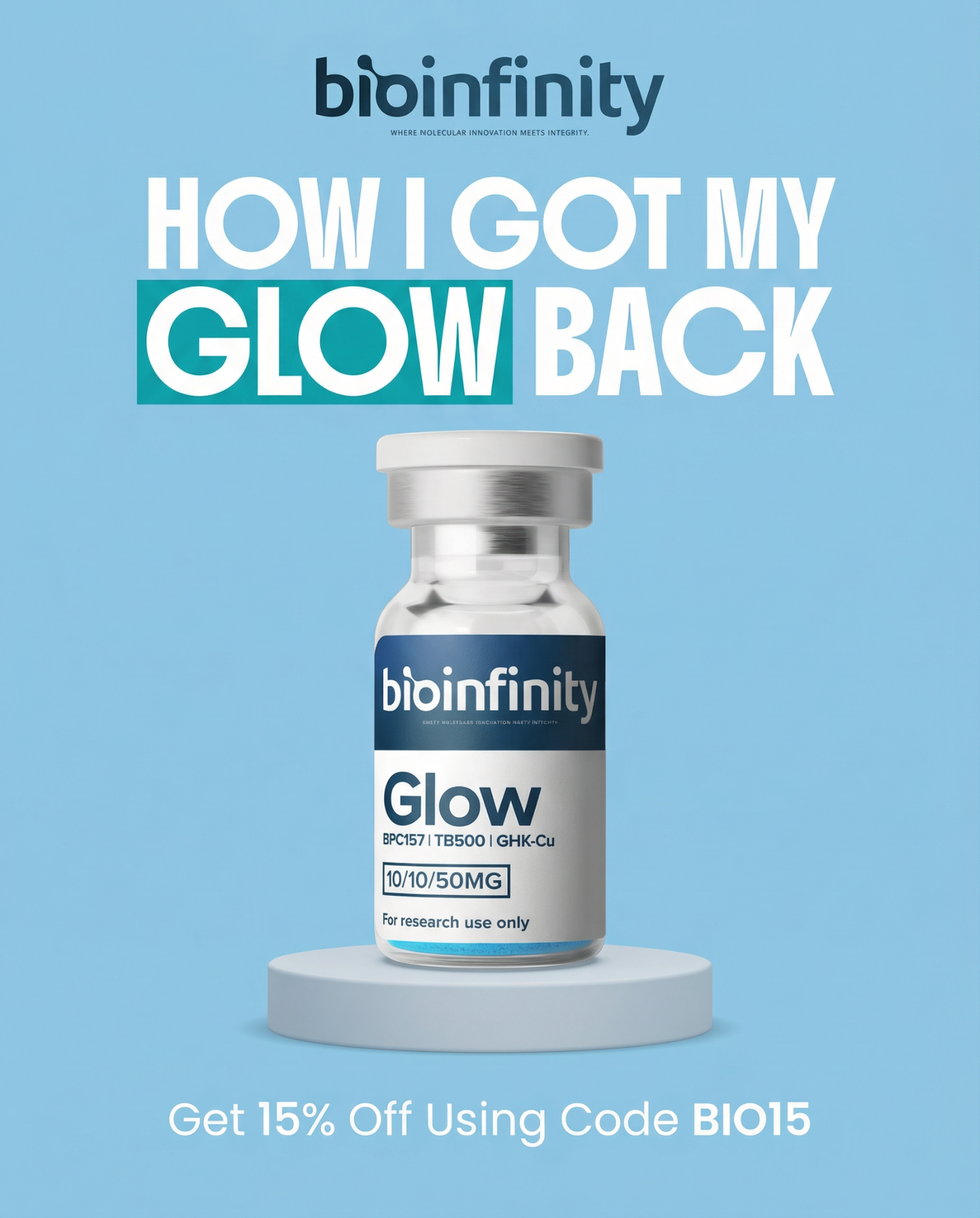 Bio lnfinity Facebook ad: Get 15% Off - Use Code: BIO15