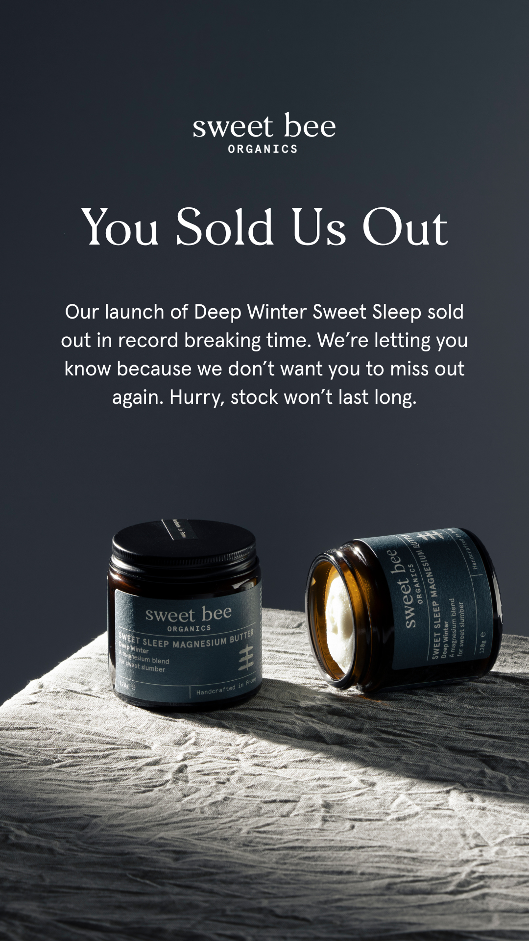 Sweet Bee Organics Facebook ad