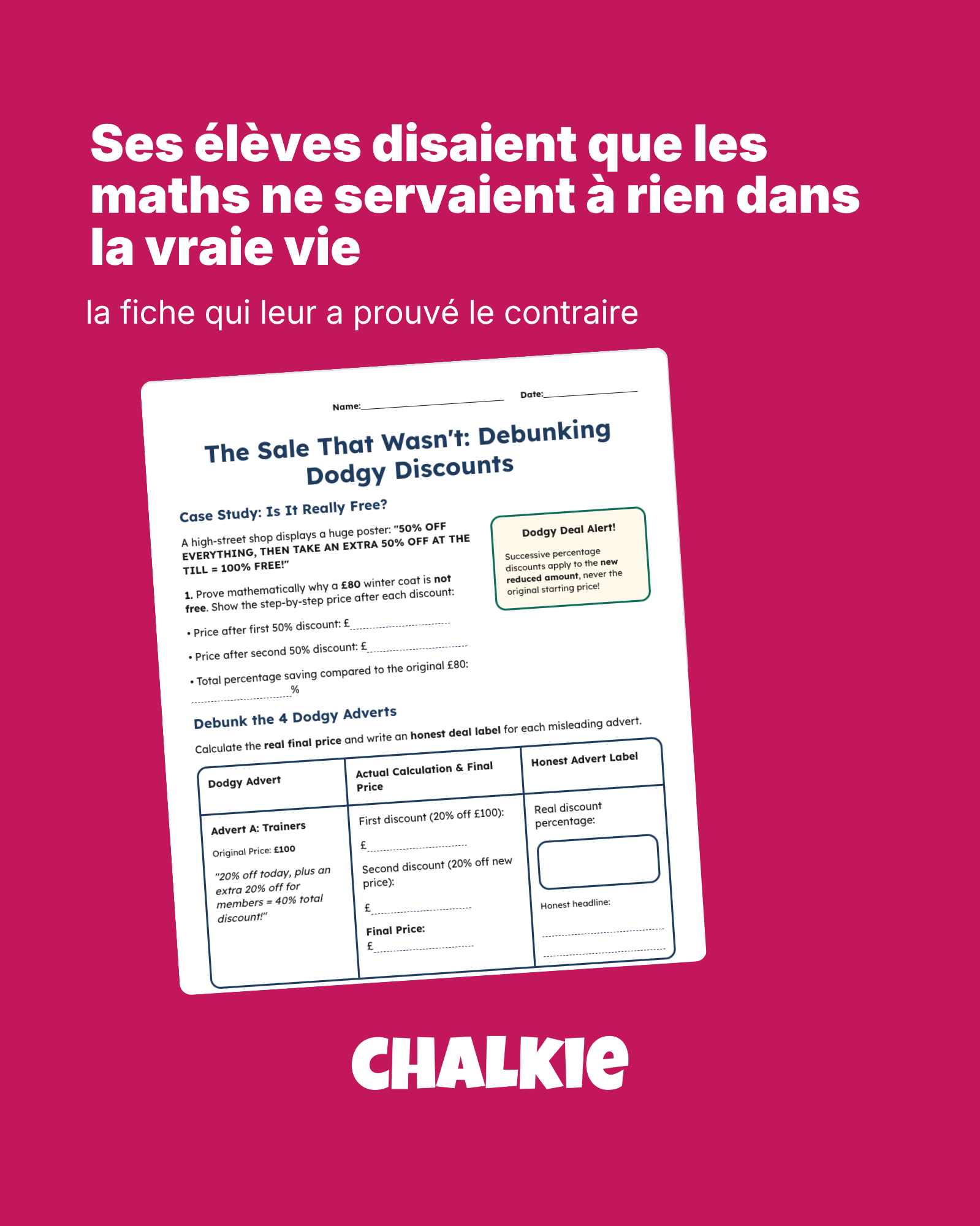 Chalkie AI Facebook ad