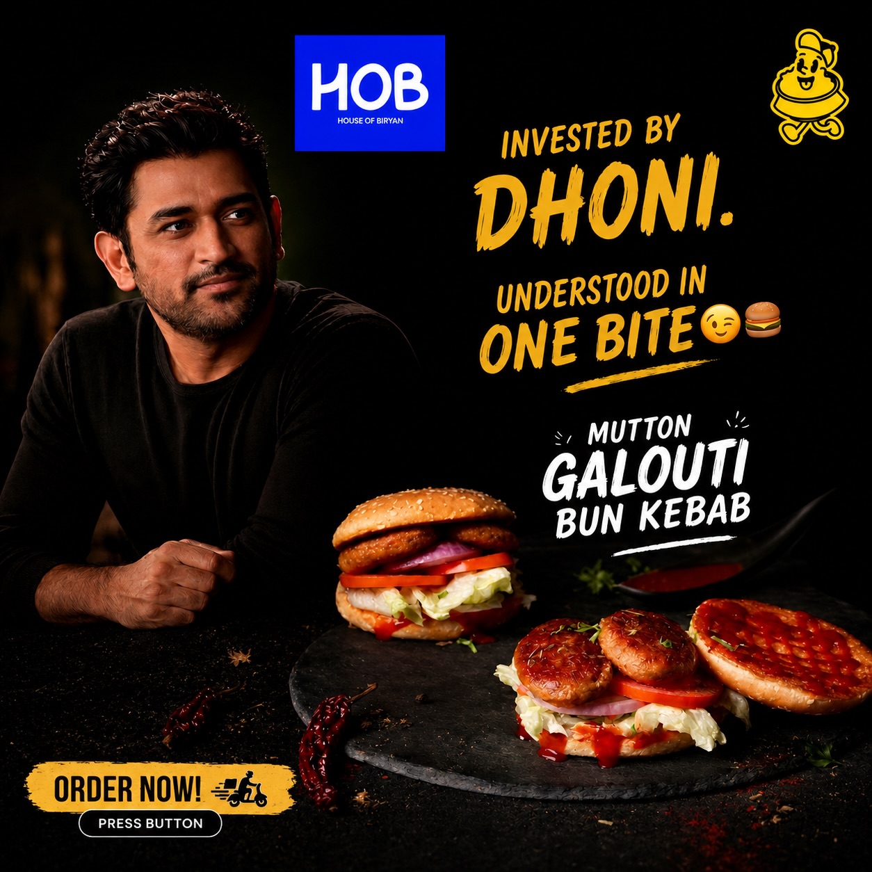 House of Biryan Facebook ad: Invested by Dhoni.