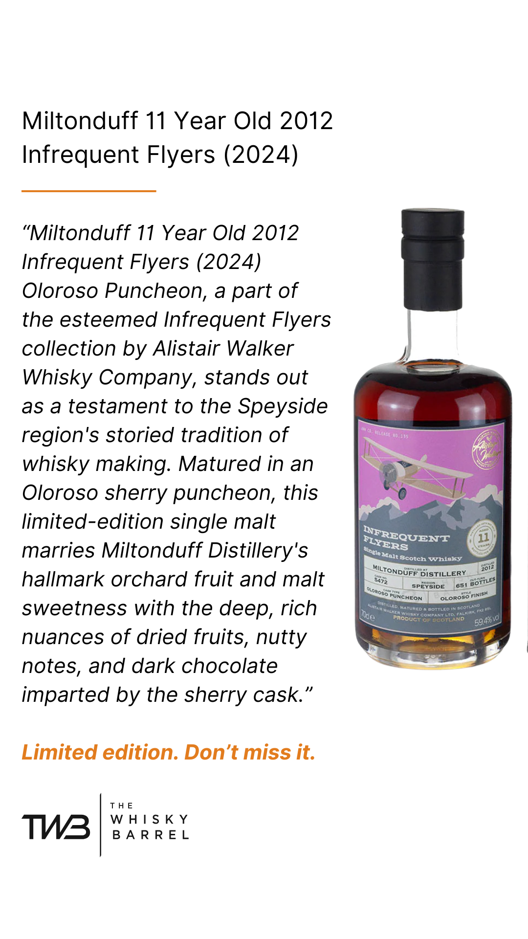 The Whisky Barrel Facebook ad from Jan 19, 2026