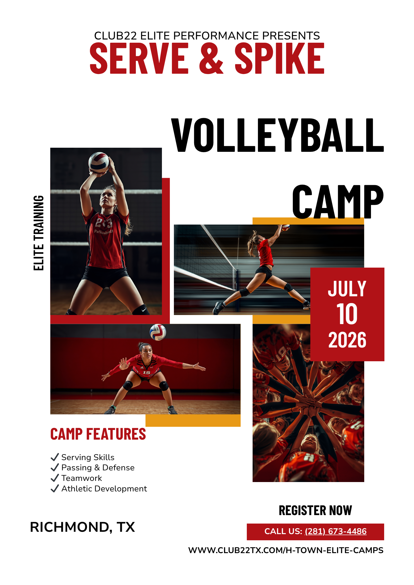 Club22 Facebook ad: Summer Volleyball Camp