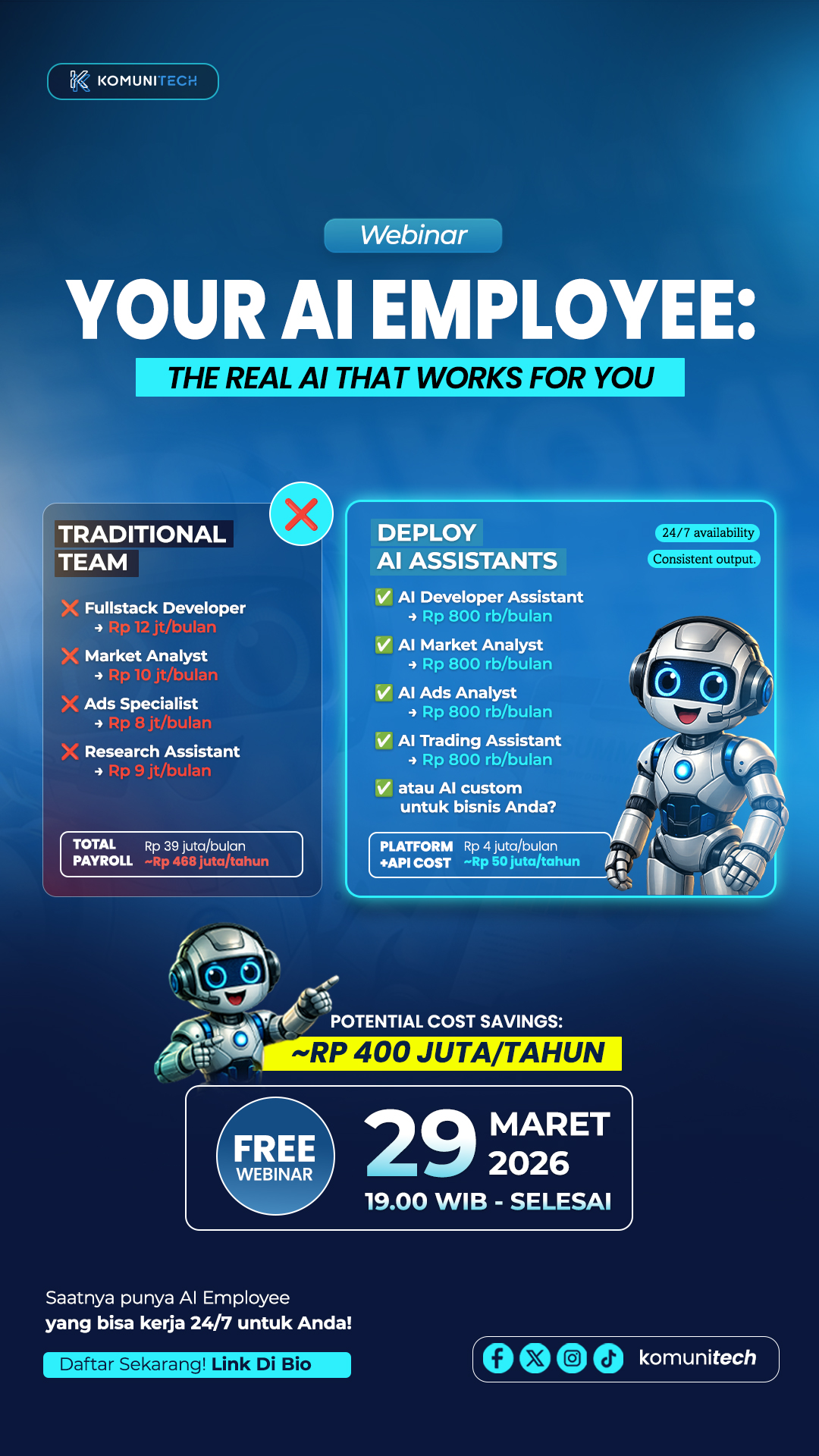 Komunitech Facebook ad: Awalnya skeptis. Tapi setelah lihat demo, langsung deploy!