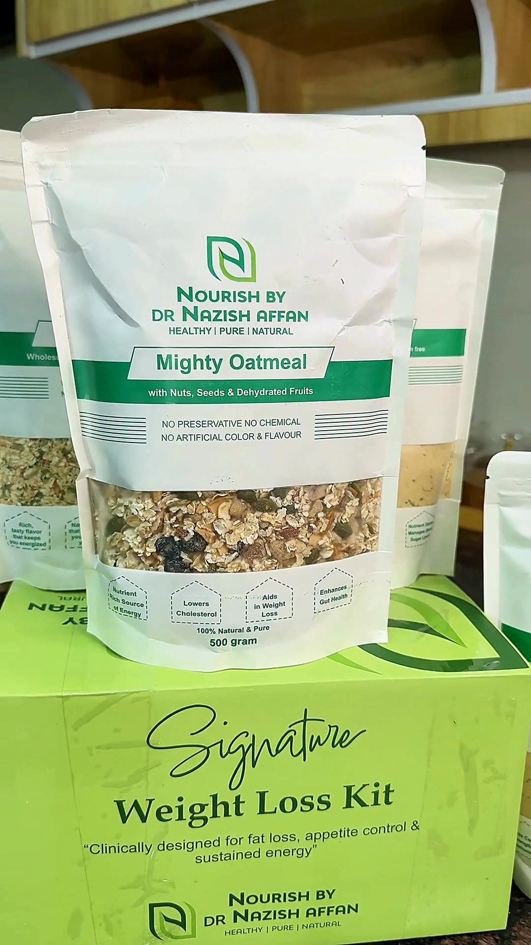 Nourish by Dr Nazish Affan Facebook ad: Mighty Oat Meal, Smart, Filling Start to Your Day