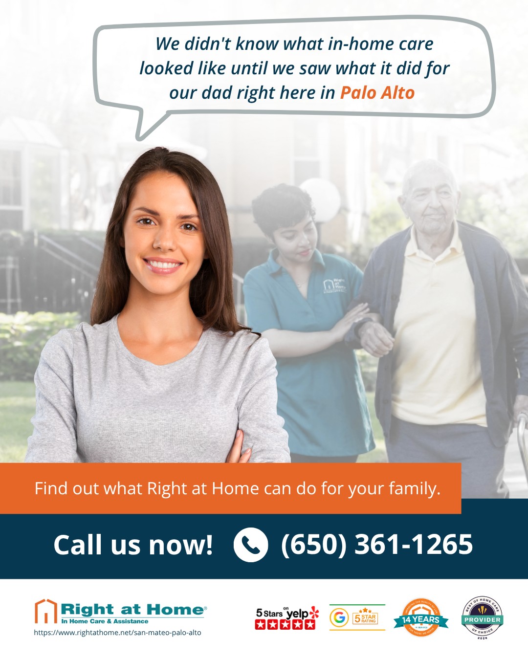 Right at Home - Peninsula Facebook ad: Senior In Home Care in Palo Alto, CA | Right at Home