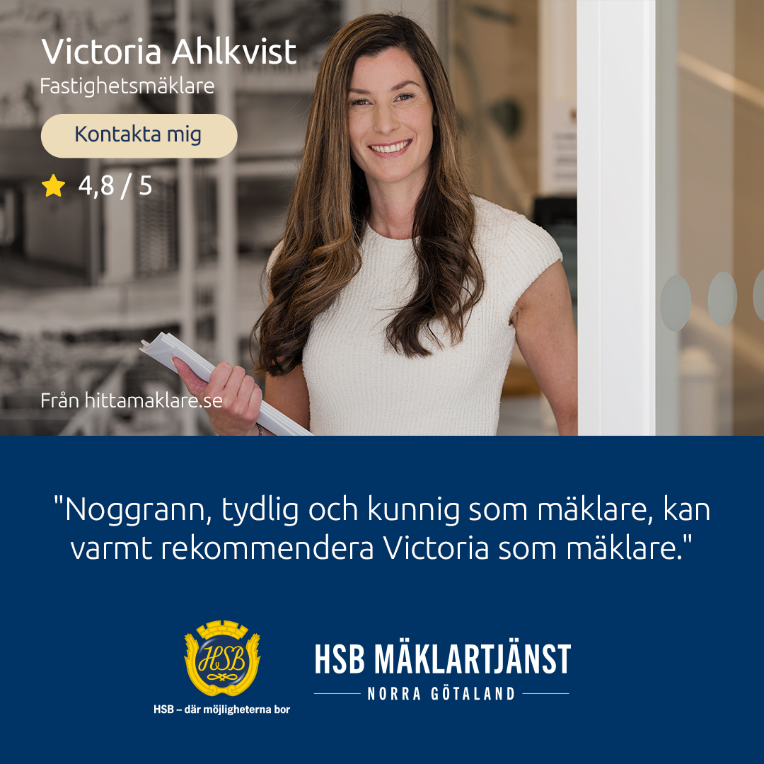 HSB Mäklartjänst Facebook ad: Victoria Ahlkvist | Kontakta mig | Mäklare på HSB…