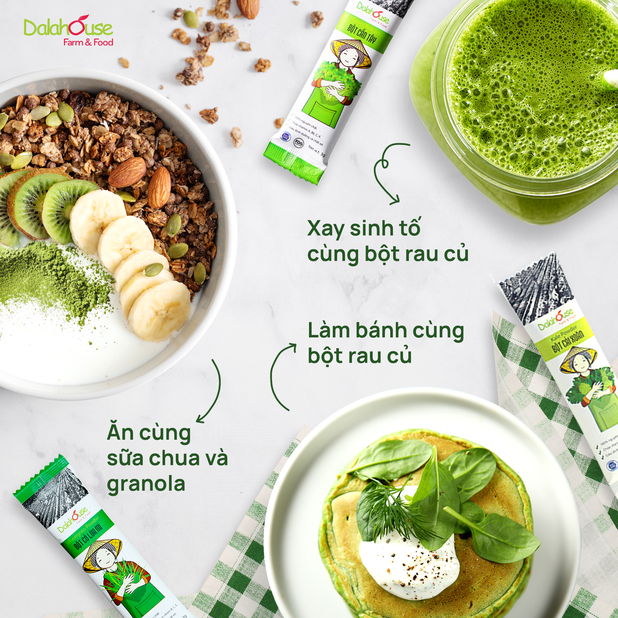 Dalahouse.com - Farm & Food Facebook ad: Bữa Sáng Xanh, Nhẹ & Tiện Lợi Cùng…