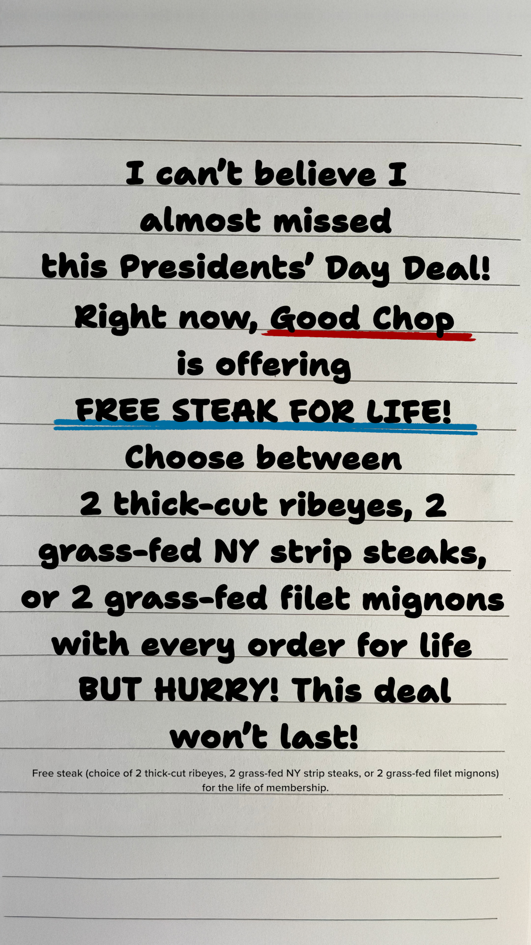 GoodChop Facebook ad