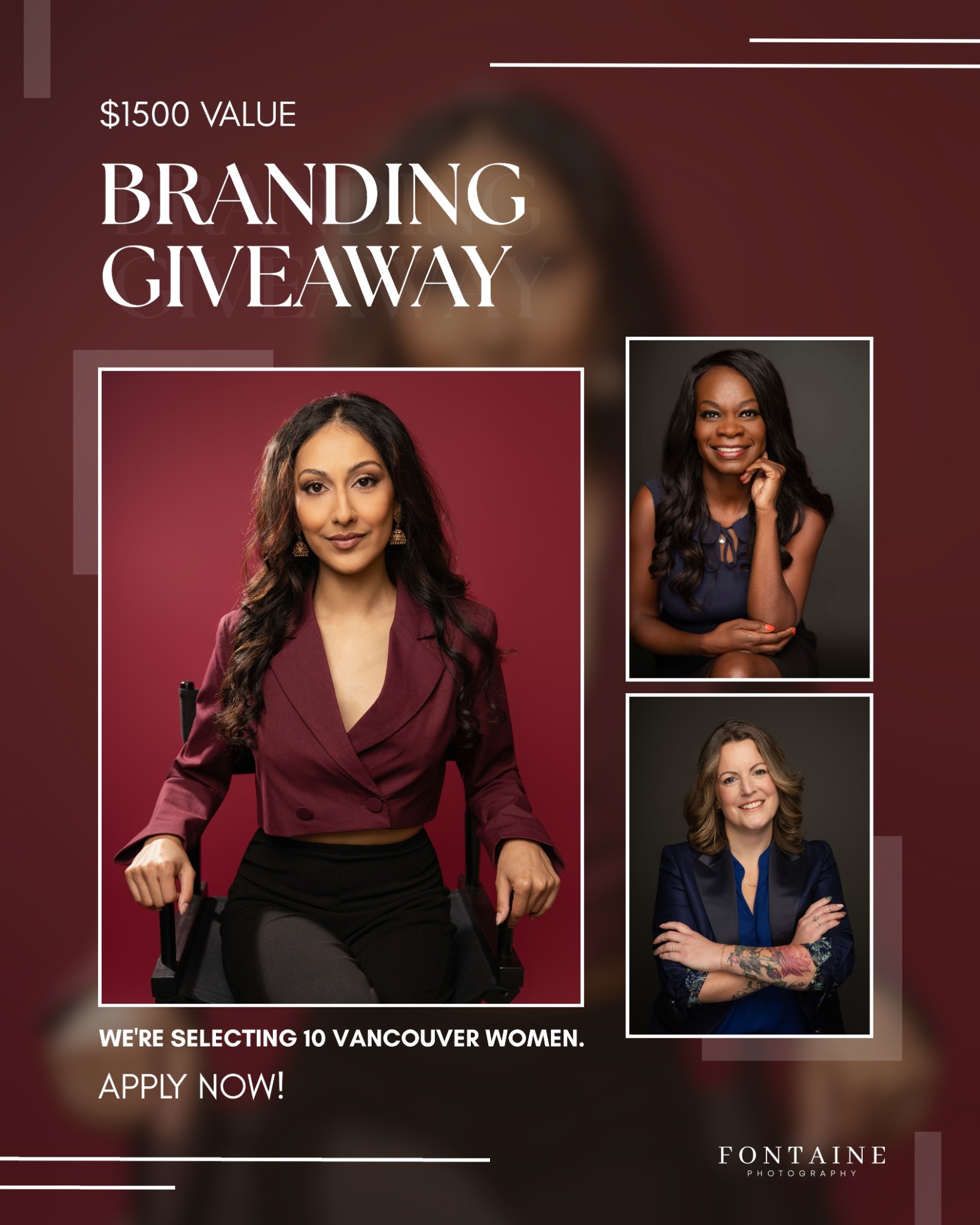 Fontaine Photography - Vancouver Portrait Studio Facebook ad: Vancouver Branding Giveaway!