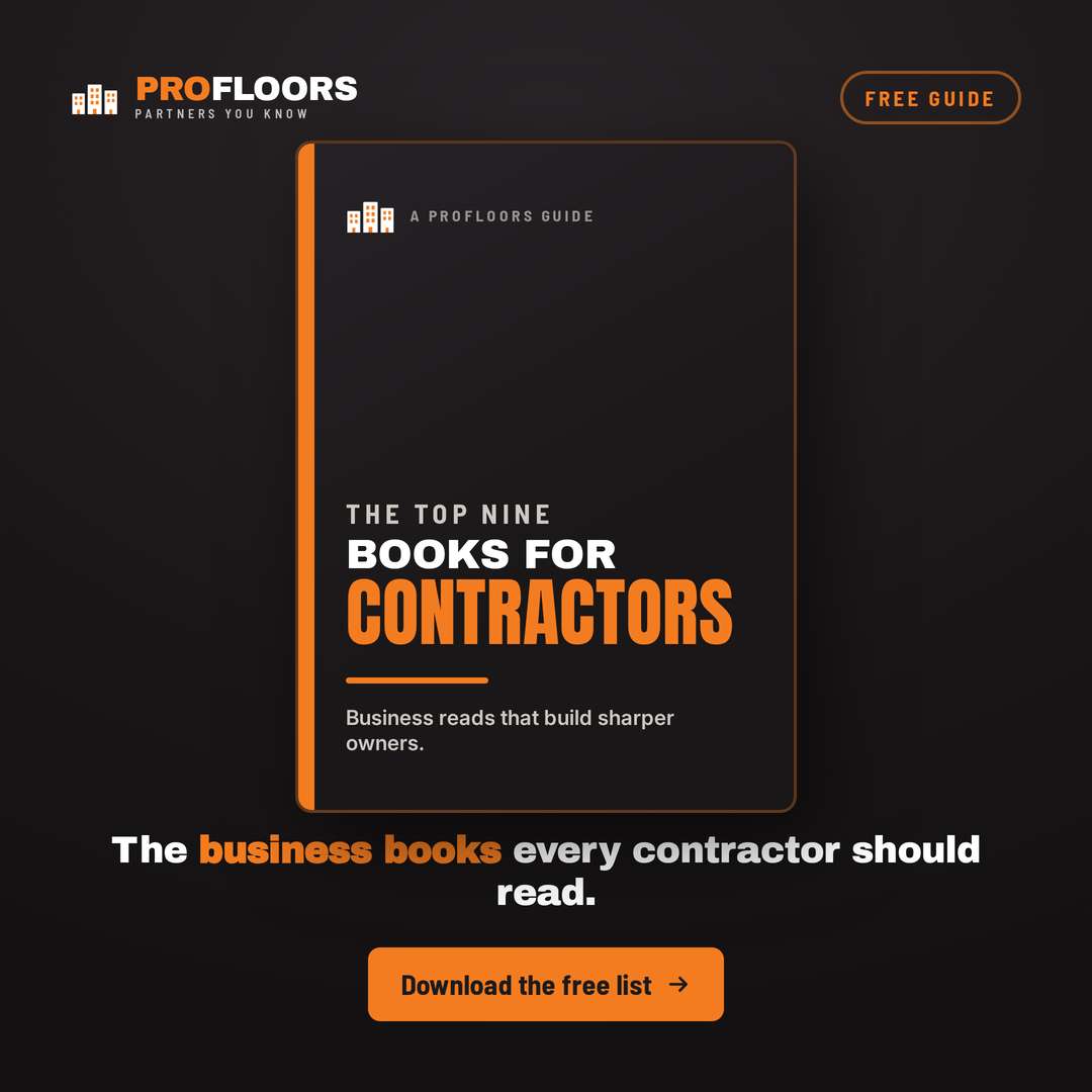 ProFloors Wholesale Facebook ad: 9 Business Books Every Contractor Should Read