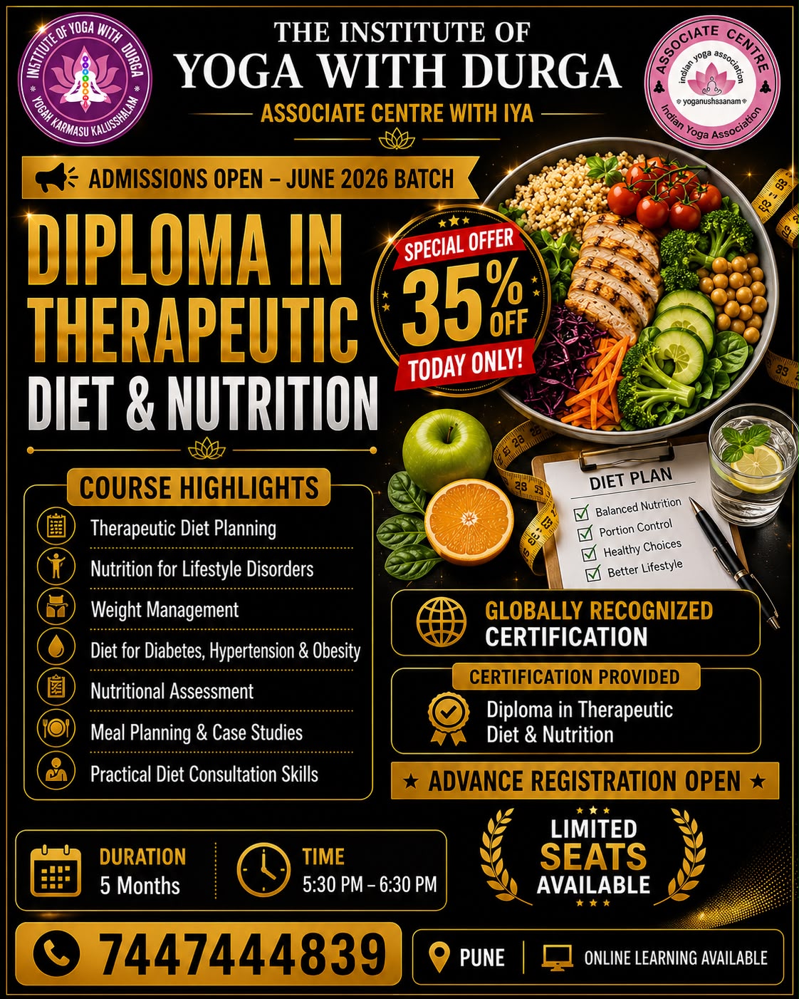 Institute of Yoga with Durga Facebook ad from Jun 9, 2026
