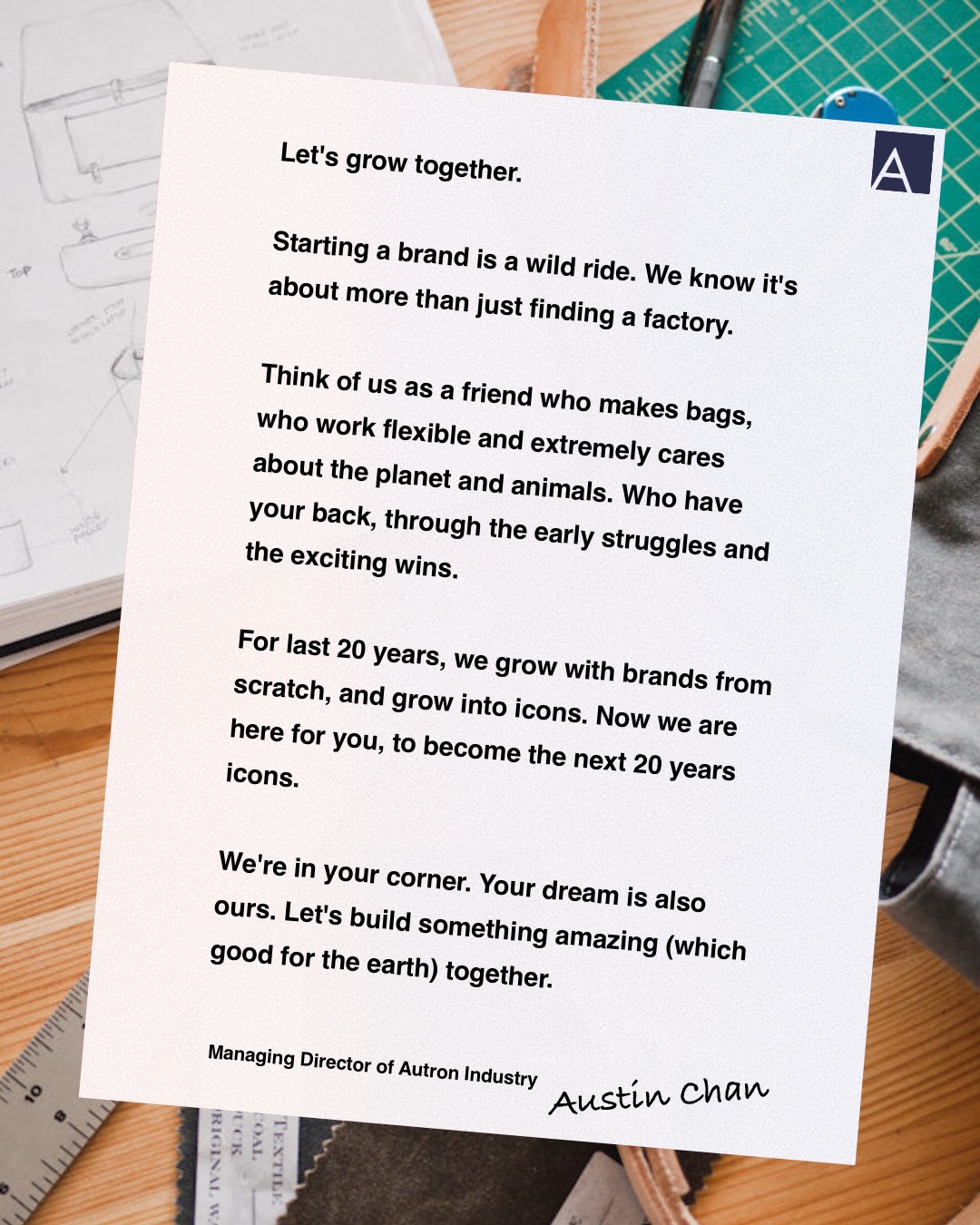 autronindustry Facebook ad: Let's grow together.