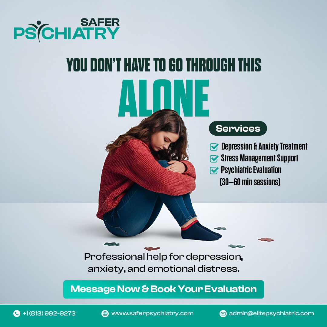 Safer Psychiatry Facebook ad: Your mental health deserves professional care, support, and…
