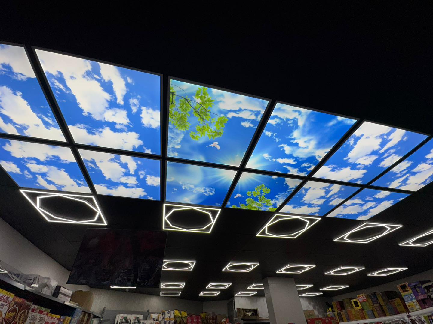 MES Electric and Security Facebook ad: LED Suspended Ceiling Panel Light with FULL WARRANTY.