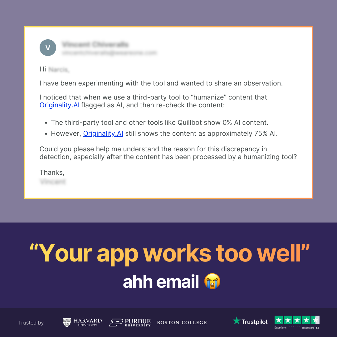 Originality.AI - AI Detection and Plagiarism Checking Facebook ad