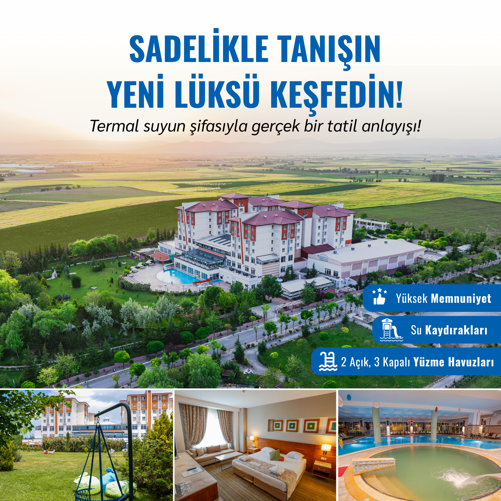 Sandıklı Thermal Park Resort Spa & Convention Center Facebook ad: Sandıklı Thermal Park Otel'de Sadelikle Tanışın, Yeni Lüksü…