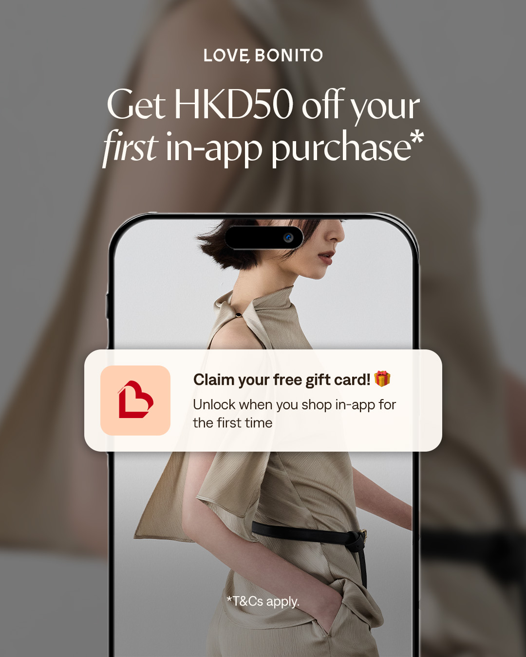Love, Bonito Facebook ad: PHP 400 Off Your First In-App Purchase