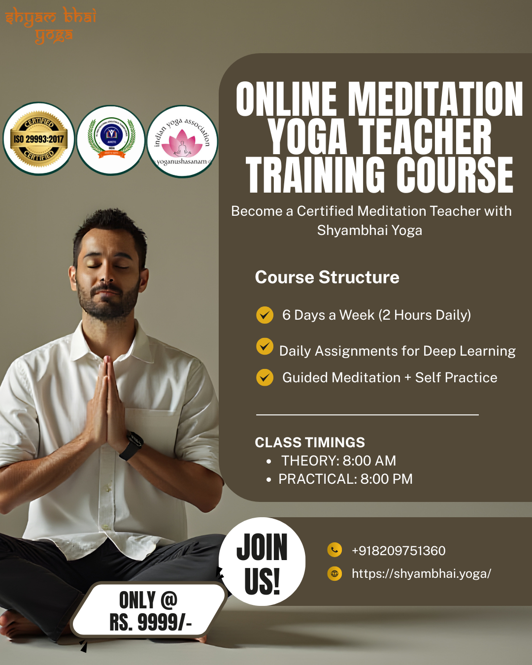 Shyam Bhai Online Yoga Classes via Video Call Facebook ad