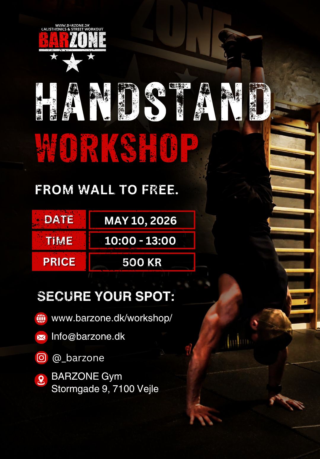 BARZONE Facebook ad: Handstand Workshop - Vejle