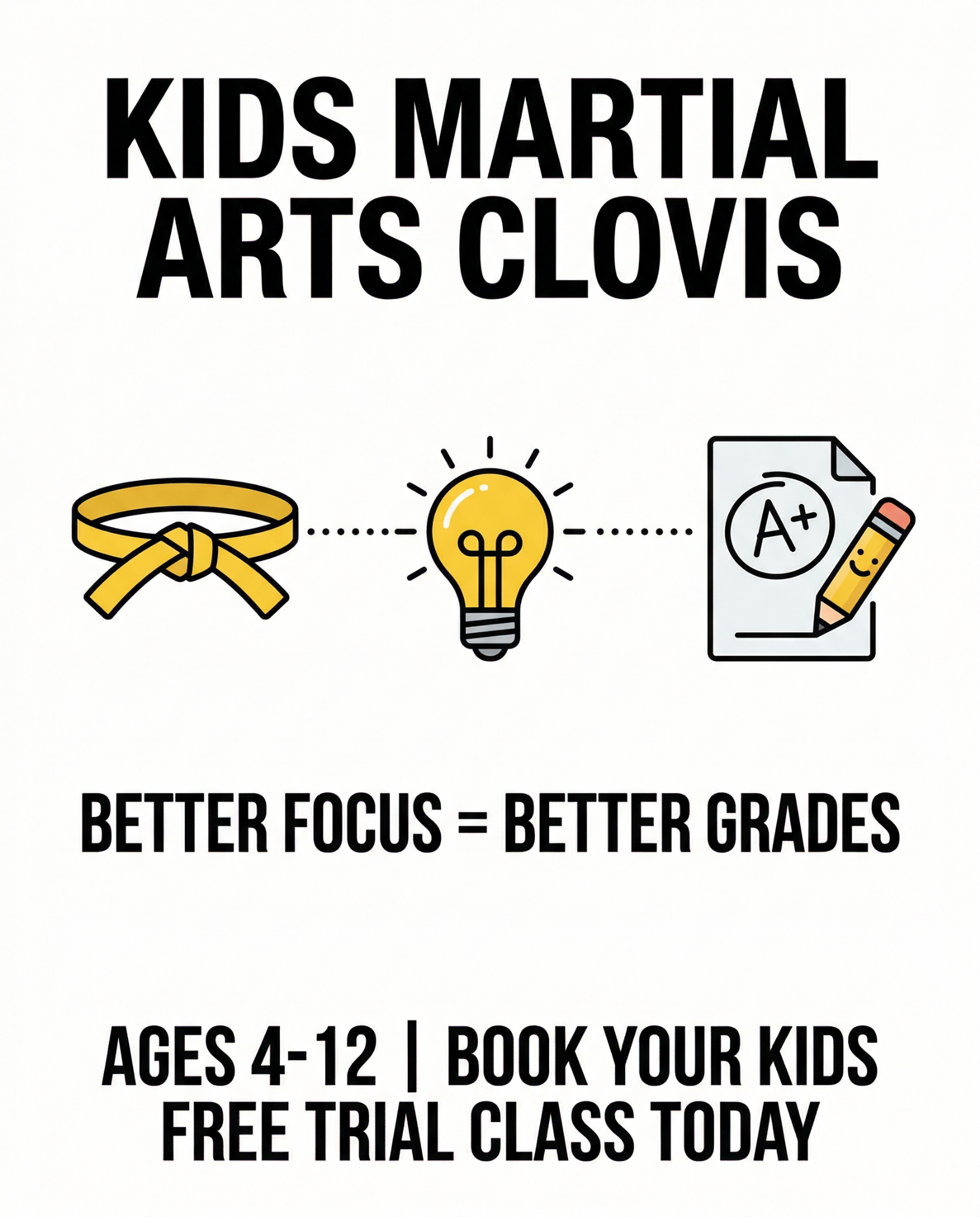 TKE Martial Arts Facebook ad: Free Kids Martial Arts Class in Clovis