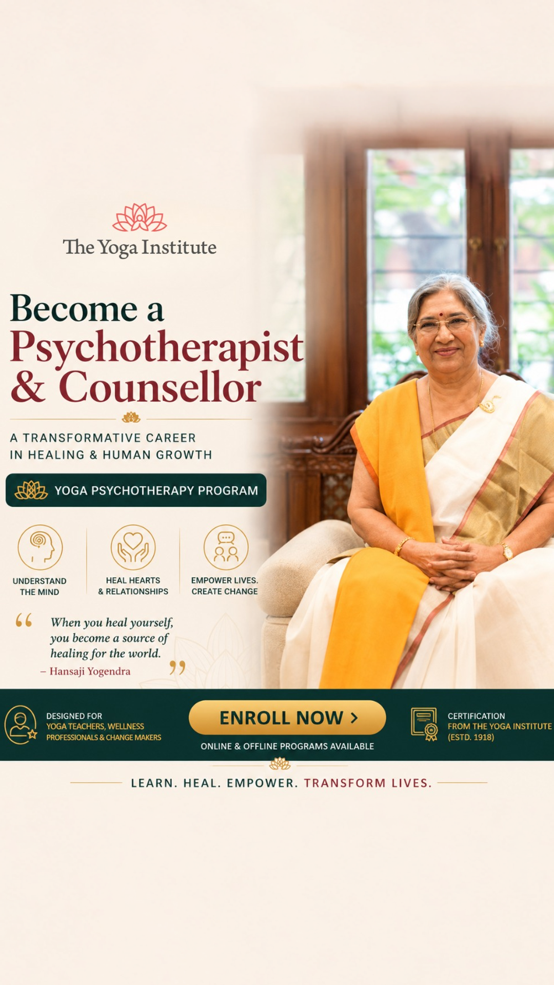 The Yoga Institute Facebook ad