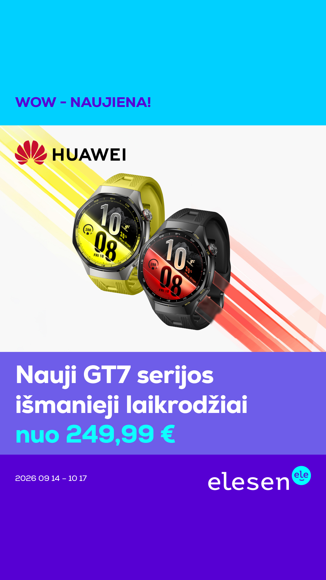 Elesen Facebook ad: Susipažink su naujuoju Huawei Watch GT7!