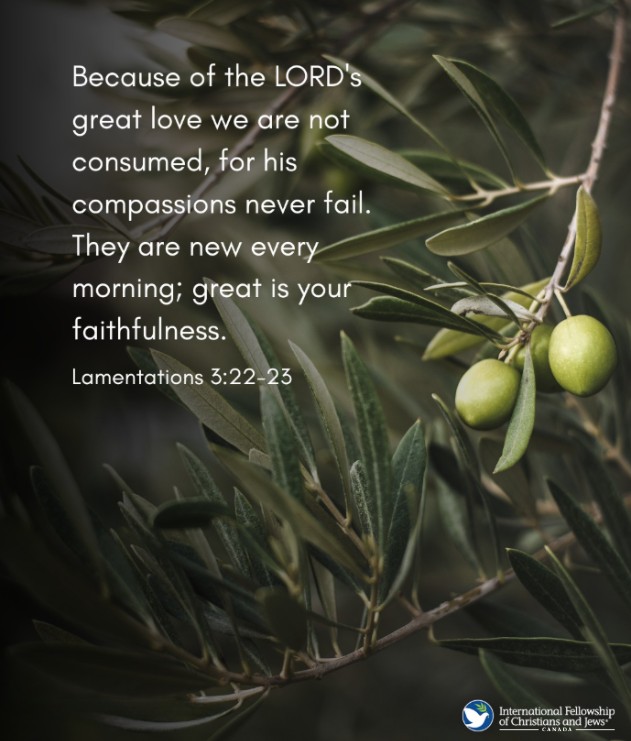 International Fellowship of Christians and Jews of Canada Facebook ad: New day, new mercy!