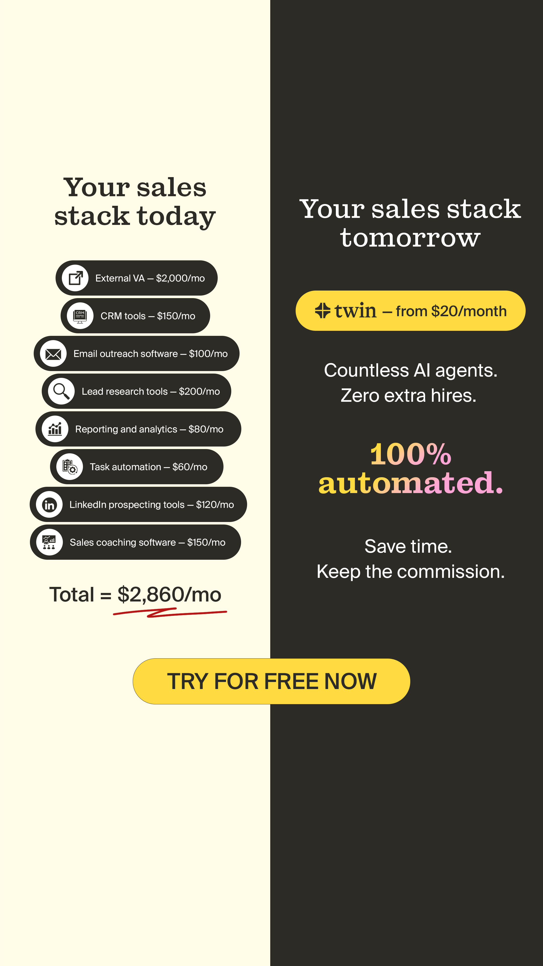 Twin Agents Facebook ad from Jul 7, 2026