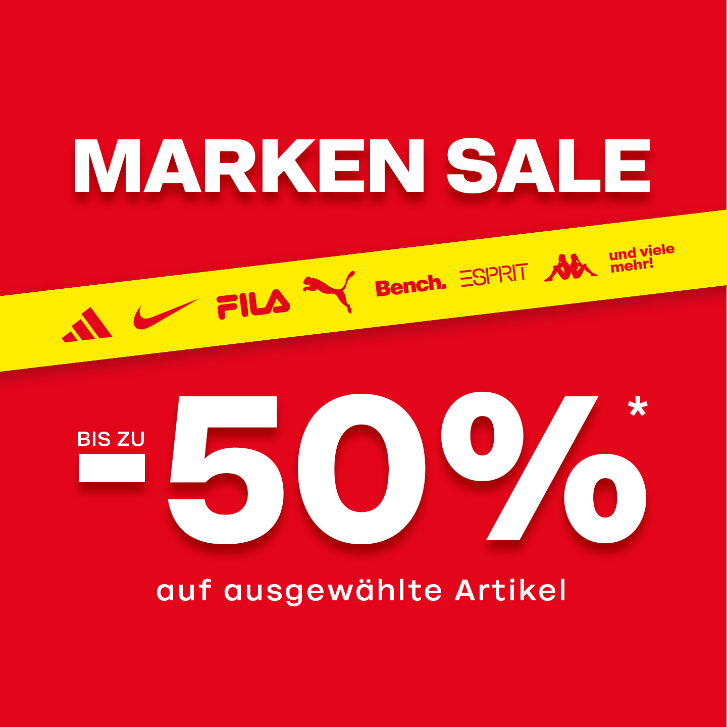 Deichmann Facebook ad: Bis zu -50%
