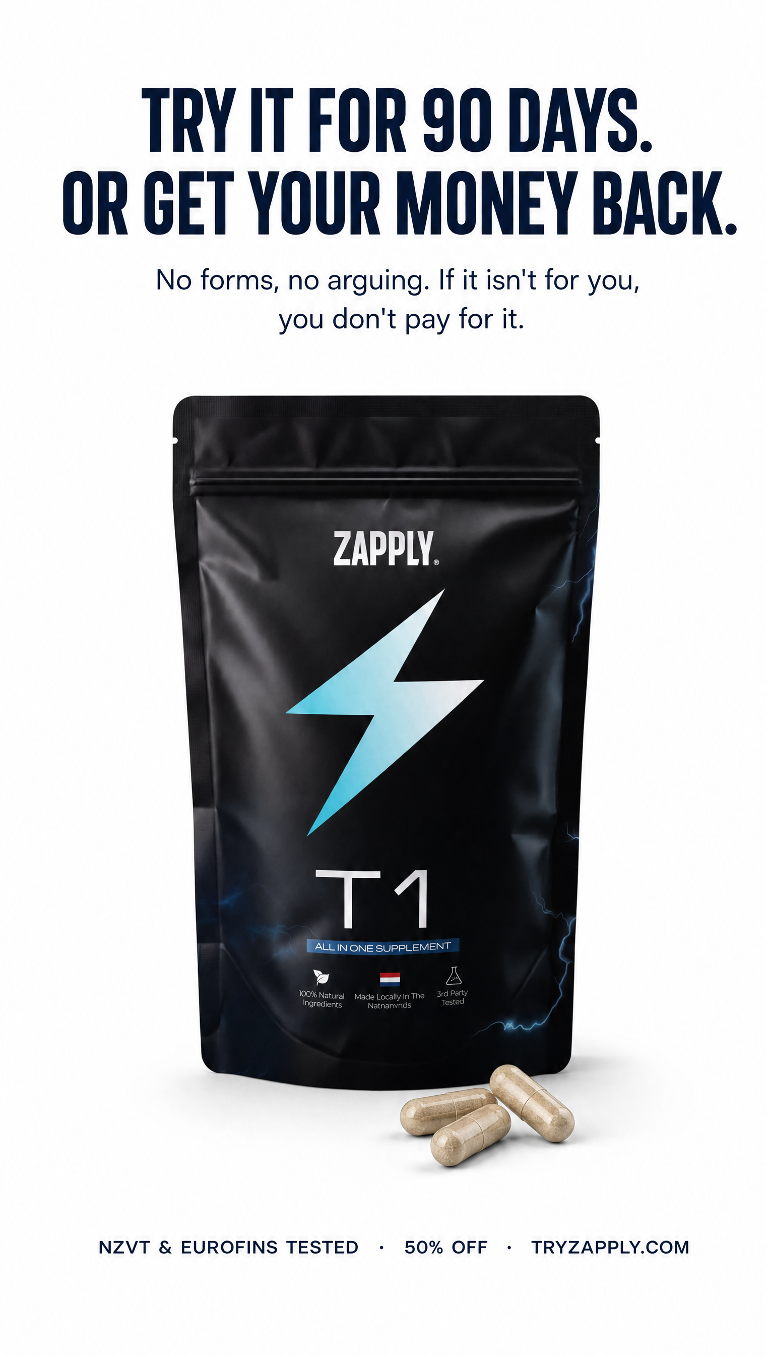 Zapply EU Facebook ad: Low energy, drive and focus after 30?