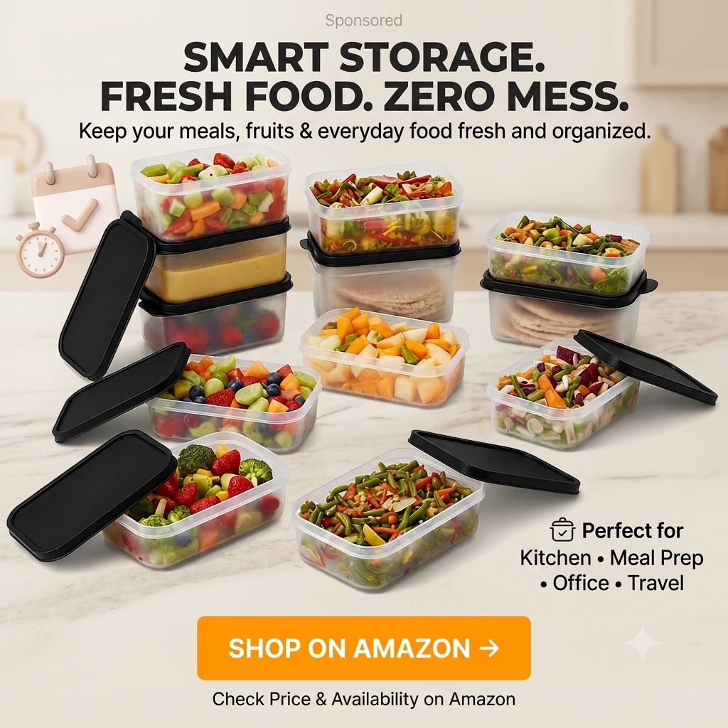 Aquaqlean Facebook ad: Keep your meals, fruits, snacks and everyday food neatly…