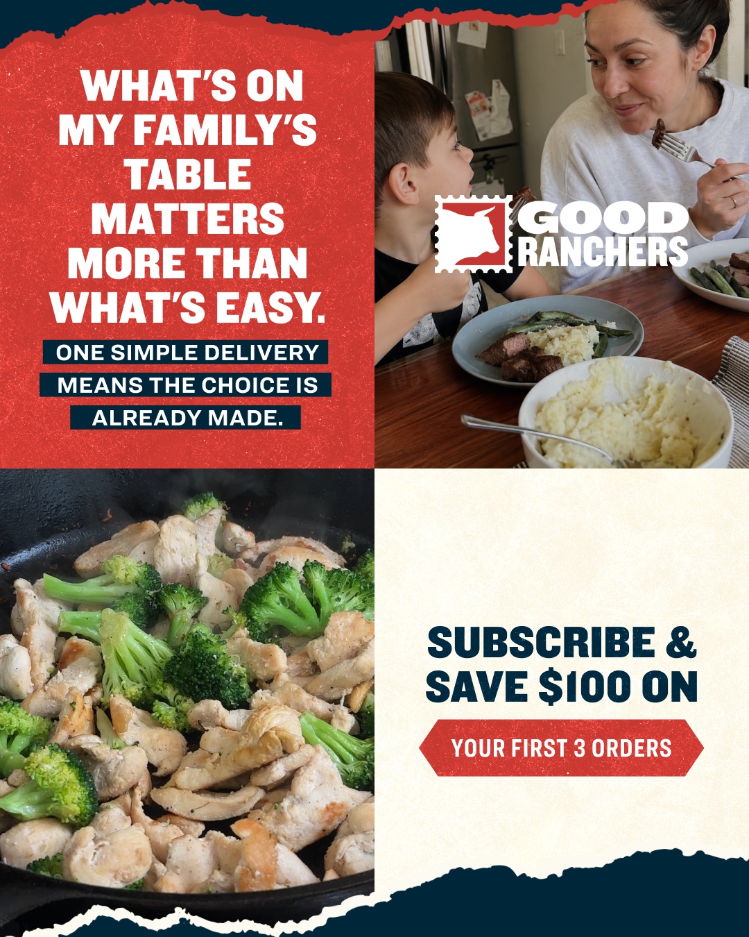 Good Ranchers Facebook ad: 100% U.S. Sourced Meat