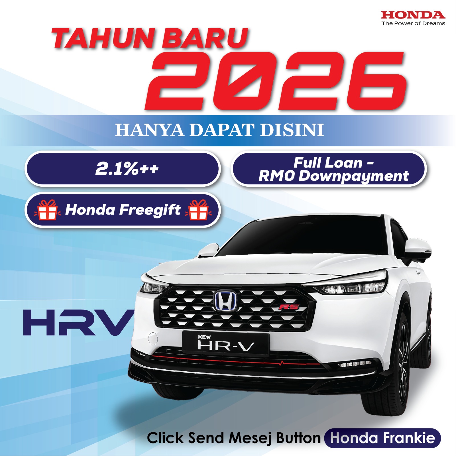 Honda Frankie KL Facebook ad: Berminat Beli 2026 HONDA HRV, Frankie bantu anda dapat…
