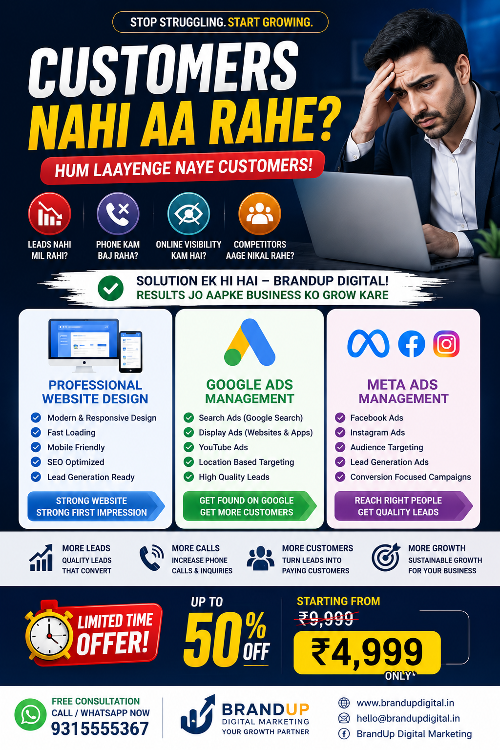BrandUp Digital Marketing Facebook ad: Hum Laayenge Naye Customers