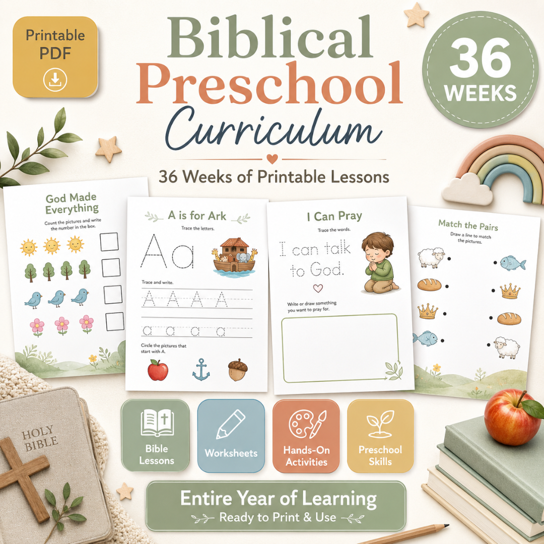 Shining Light Printables Facebook ad: 90% Off Biblical Preschool Curriculum
