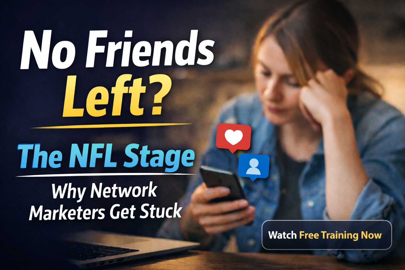 Teach Lead and Inspire Facebook ad: Most people quit network marketing right here.