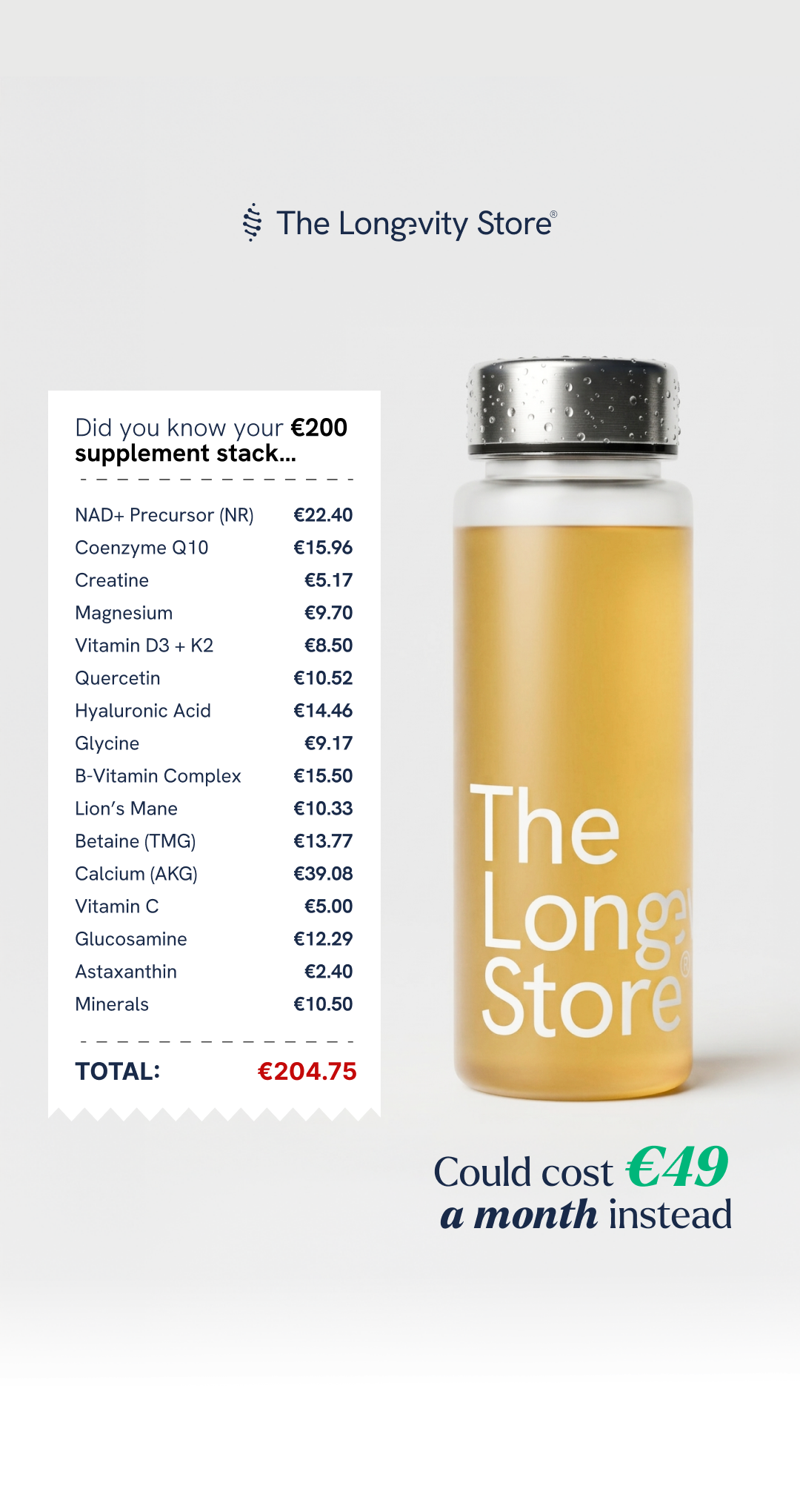 The Longevity Store Facebook ad