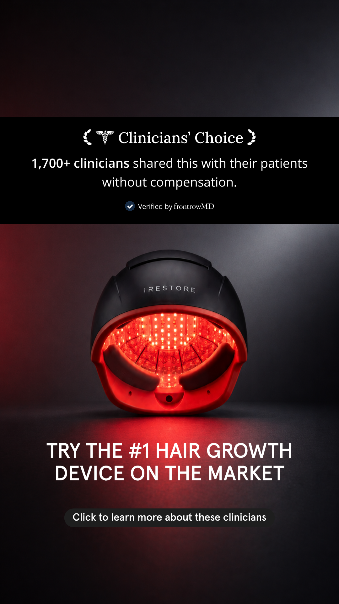 iRESTORE Hair Growth System Facebook ad from Aug 31, 2026