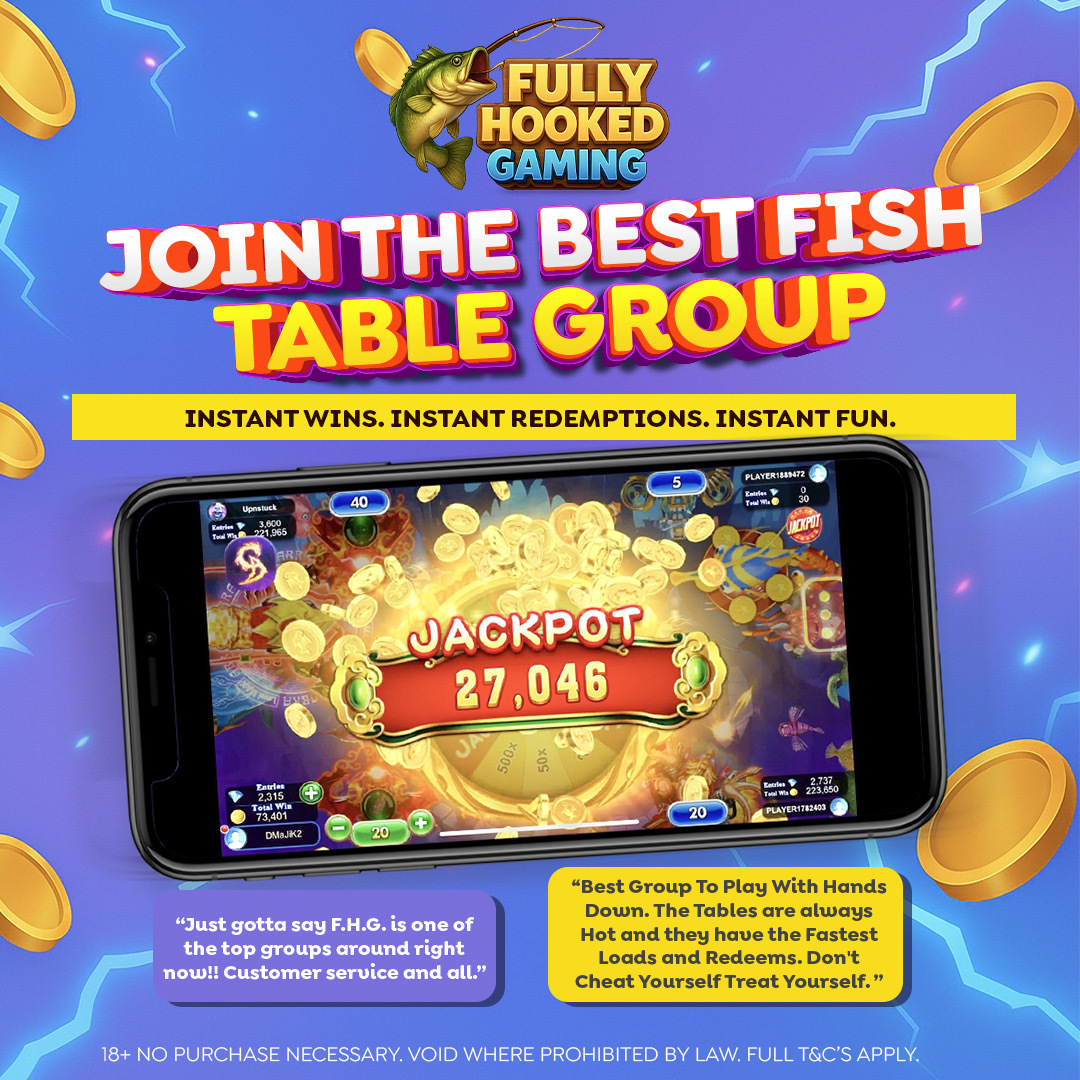 Fully Hooked Gaming Facebook ad: JACKPOT