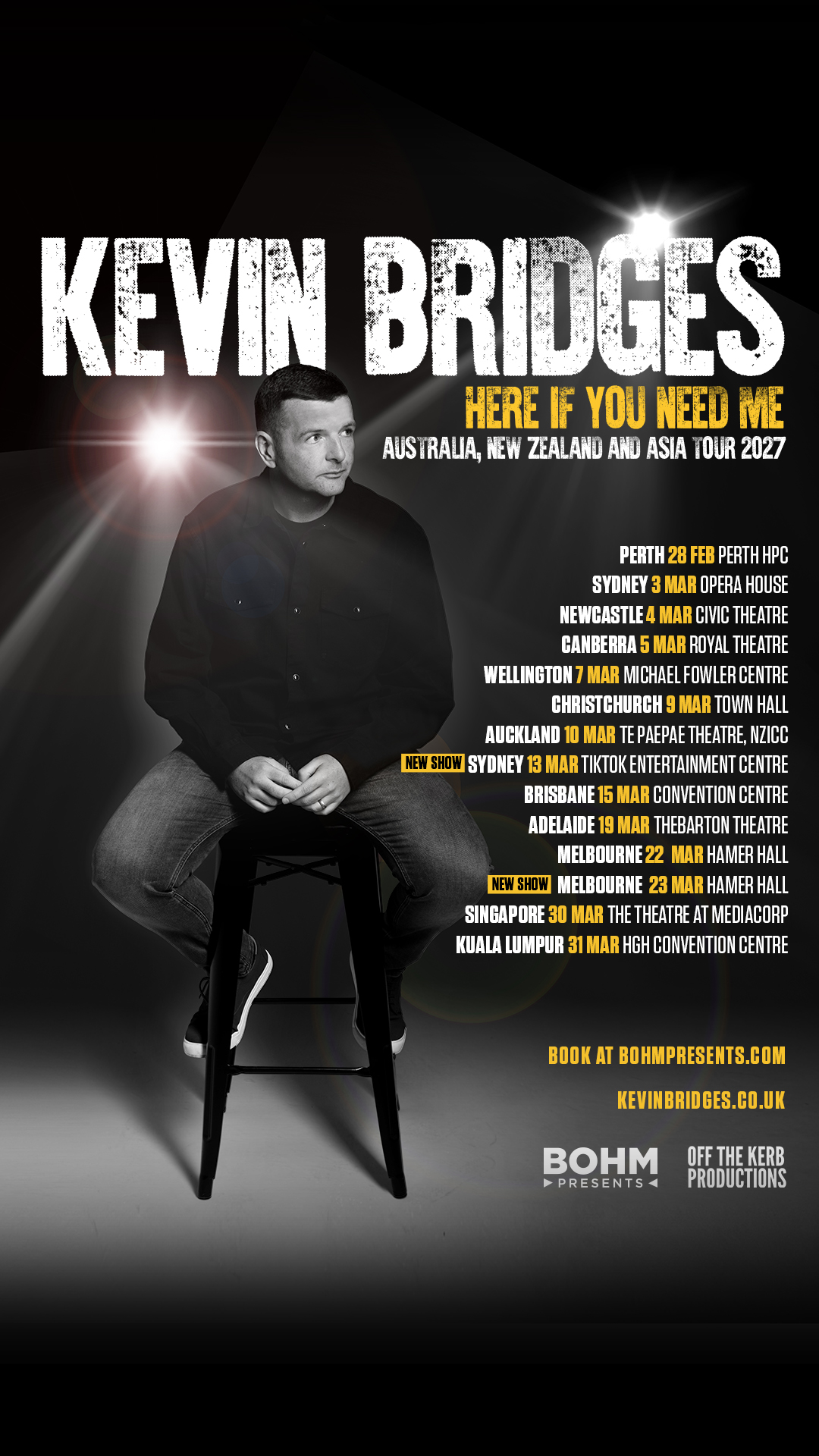 Kevin Bridges Facebook ad: SYDNEY • 13 MAR