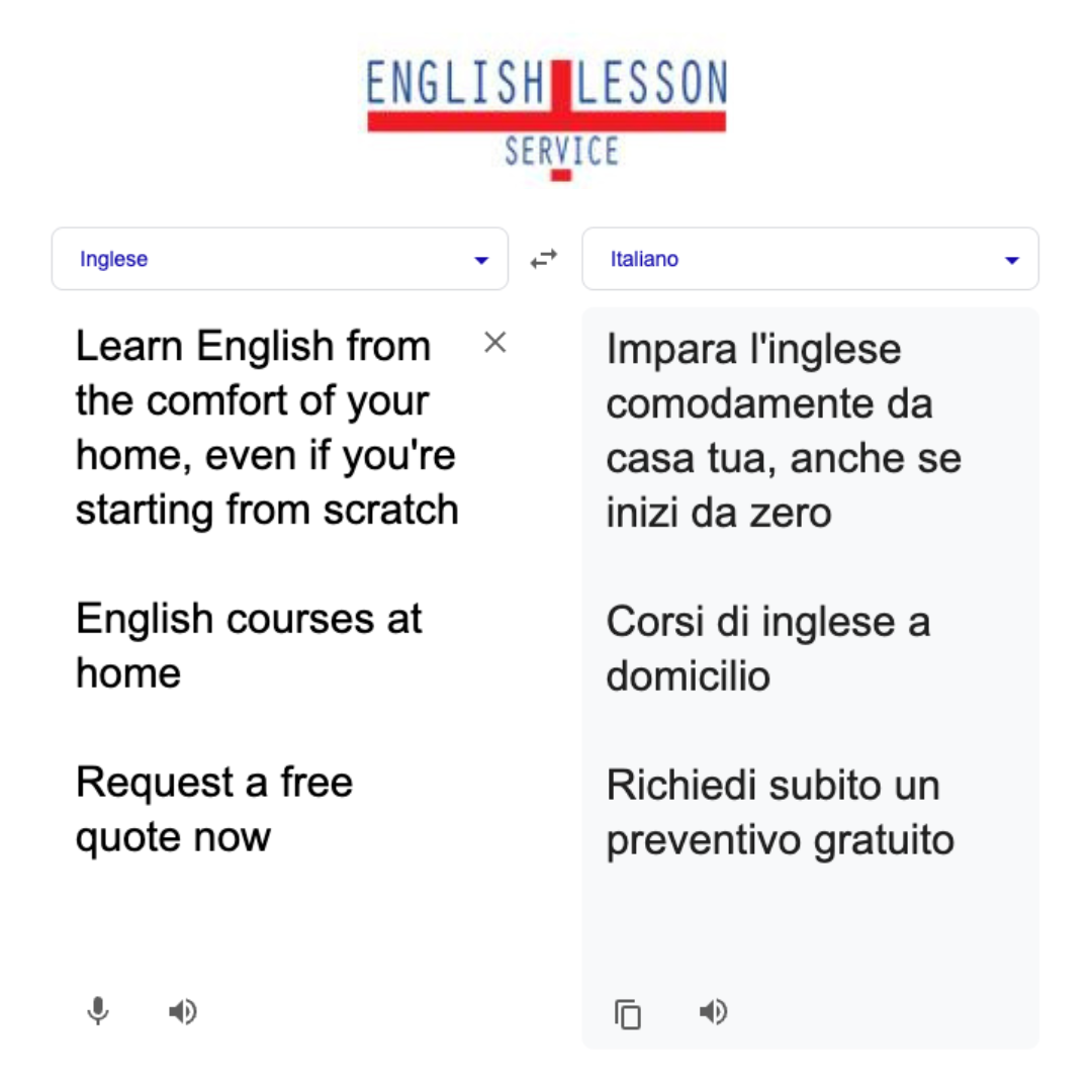 English Lesson Service Facebook ad