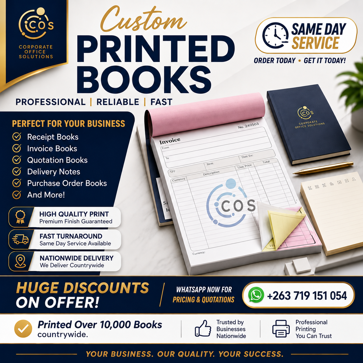 Corporate Office Solutions-Pvt Ltd Facebook ad: Custom Printed Books | Same Day Service
