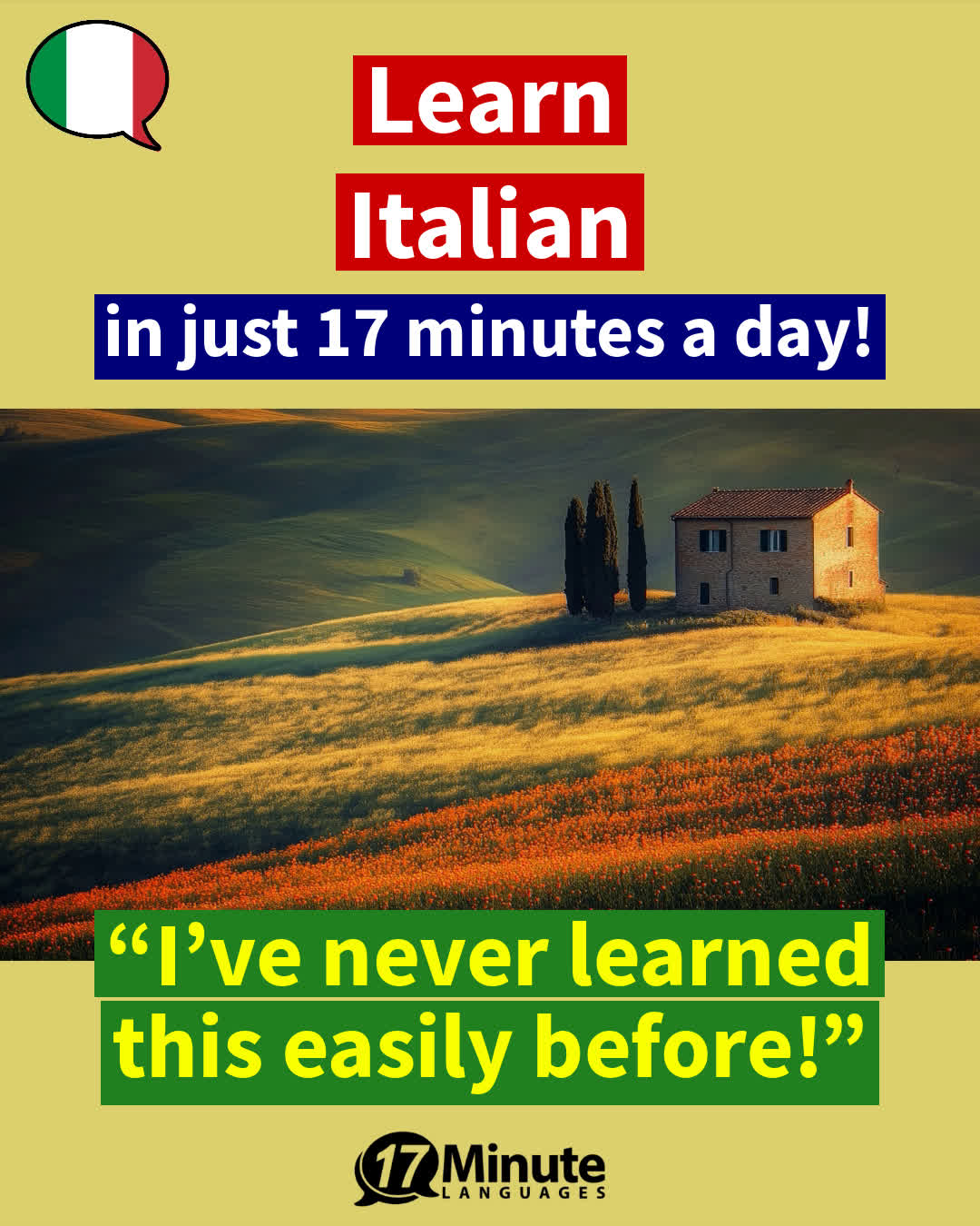 Polyglott in 17 Minutes a Day	 Facebook ad