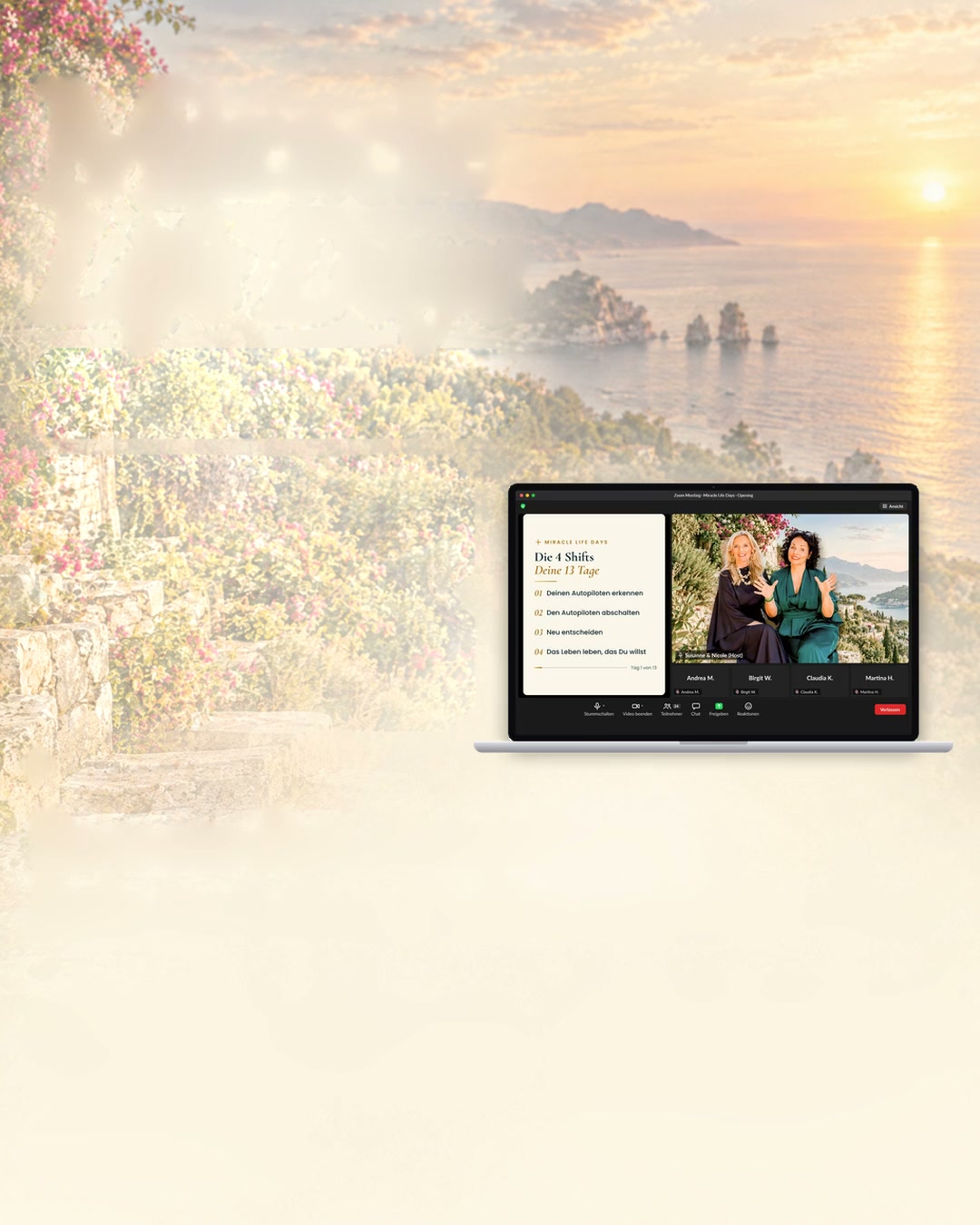Susanne & Nicole Facebook ad: Kostenfreier Online-Kurs zum Leben, das Du wirklich willst