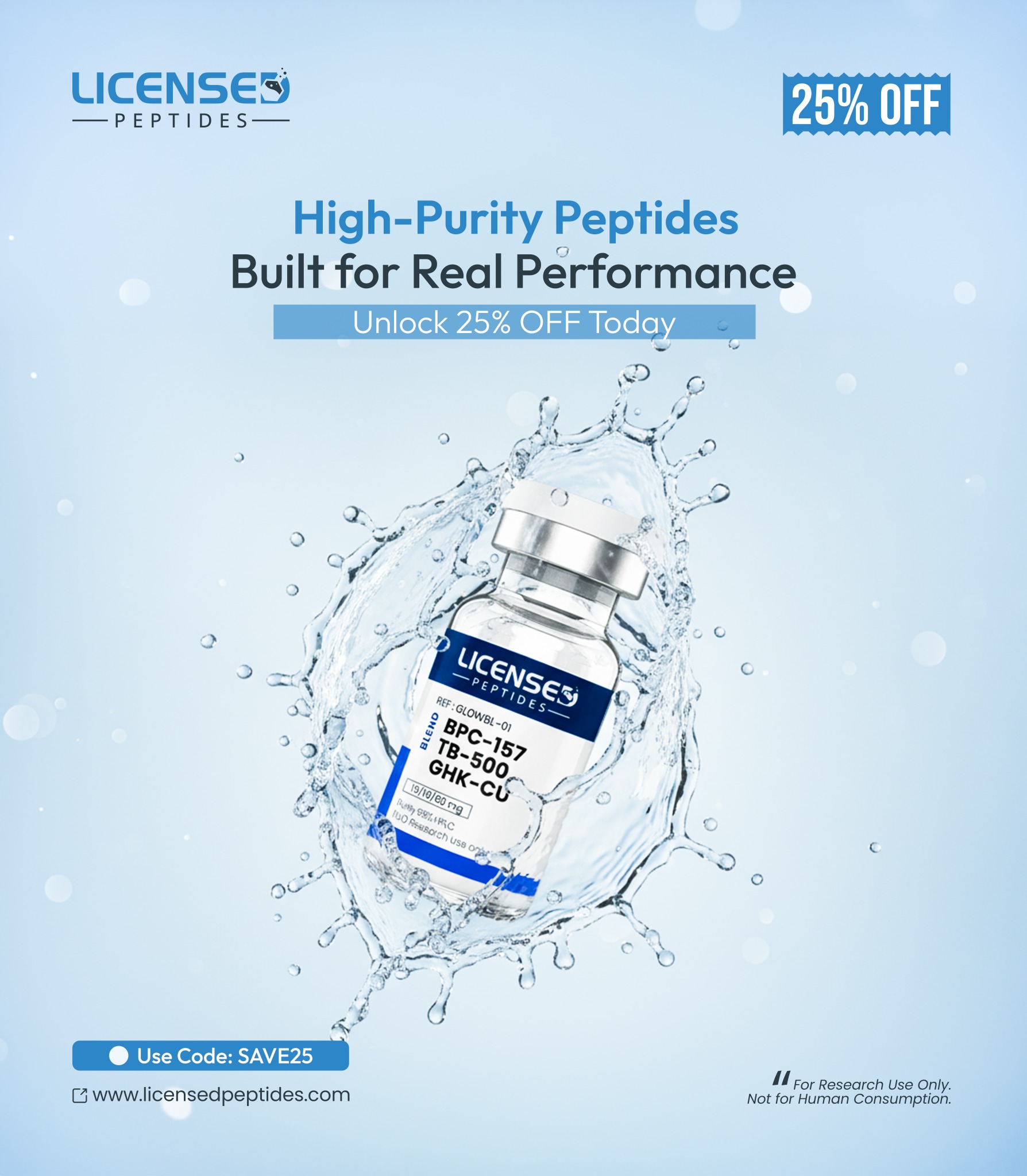 Licensed Peptides Research Journal Facebook ad from Apr 19, 2026