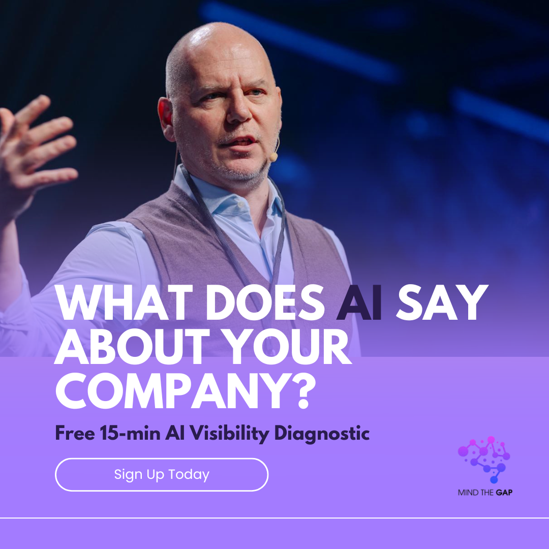 Mind The Gap Agency Facebook ad: Free AI Visibility Diagnostic (15 min)
