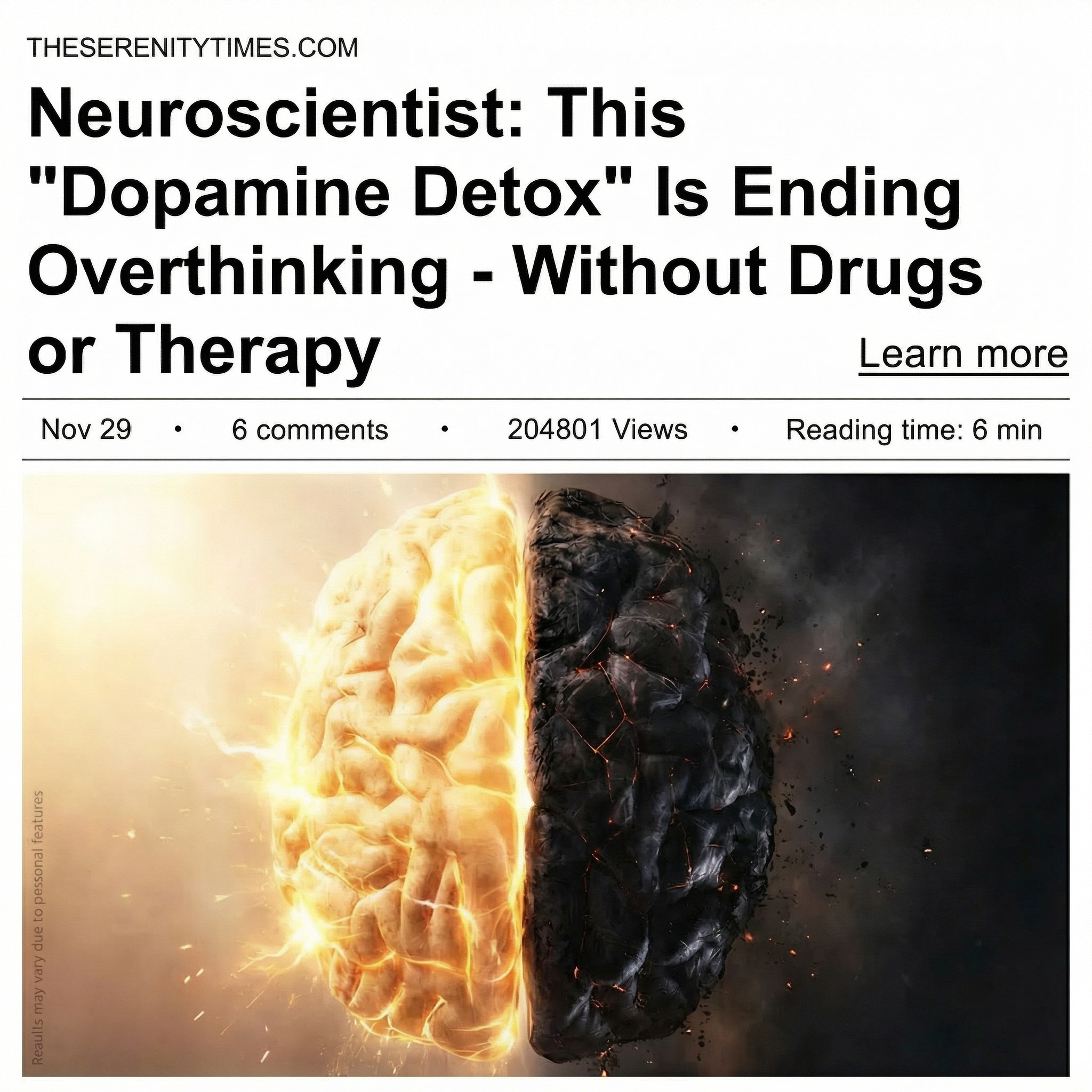The Serenity Times Facebook ad: Read This If You’re Tired.