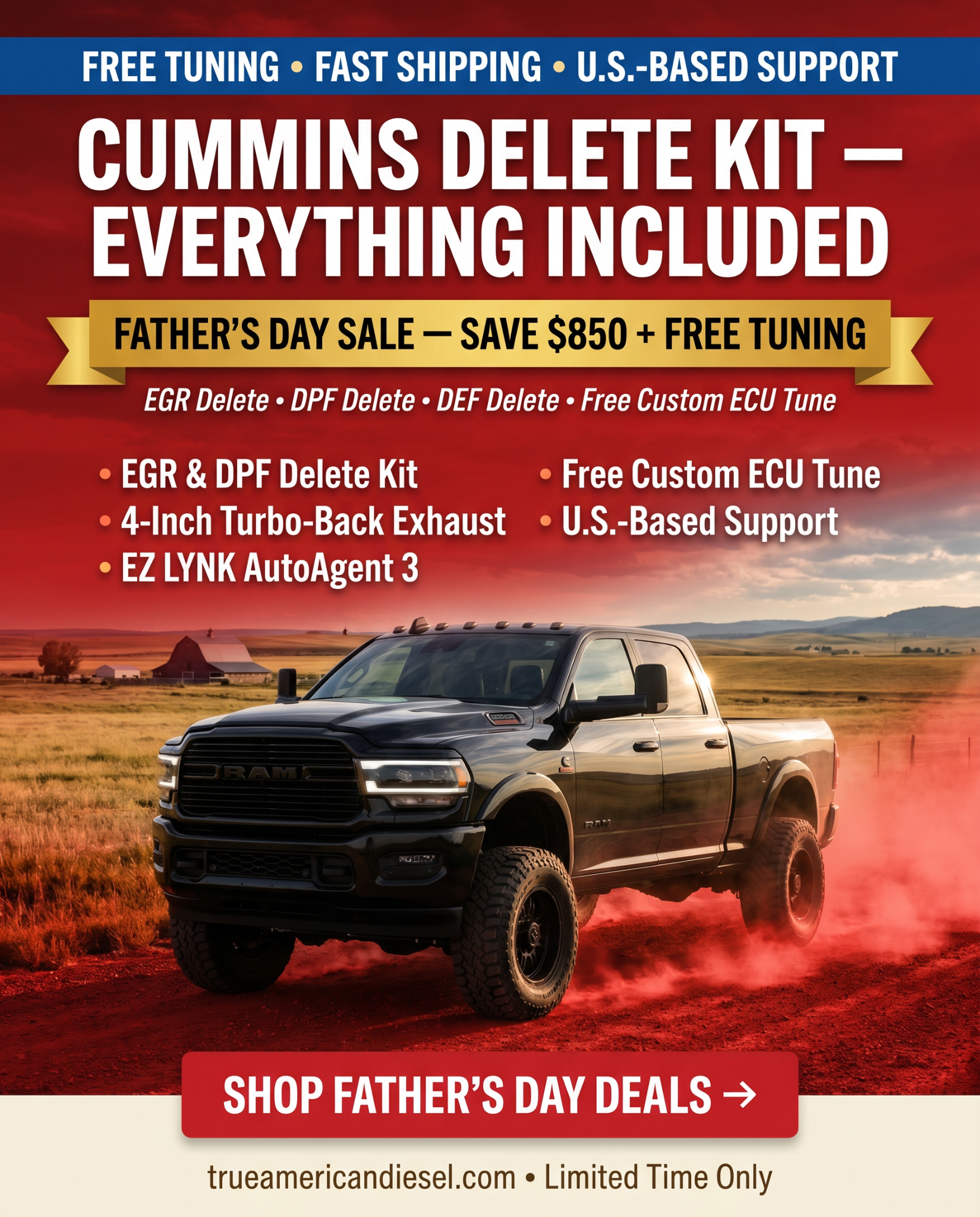 True American Diesel Facebook ad: Tired of Limp Mode? Delete It For Good.