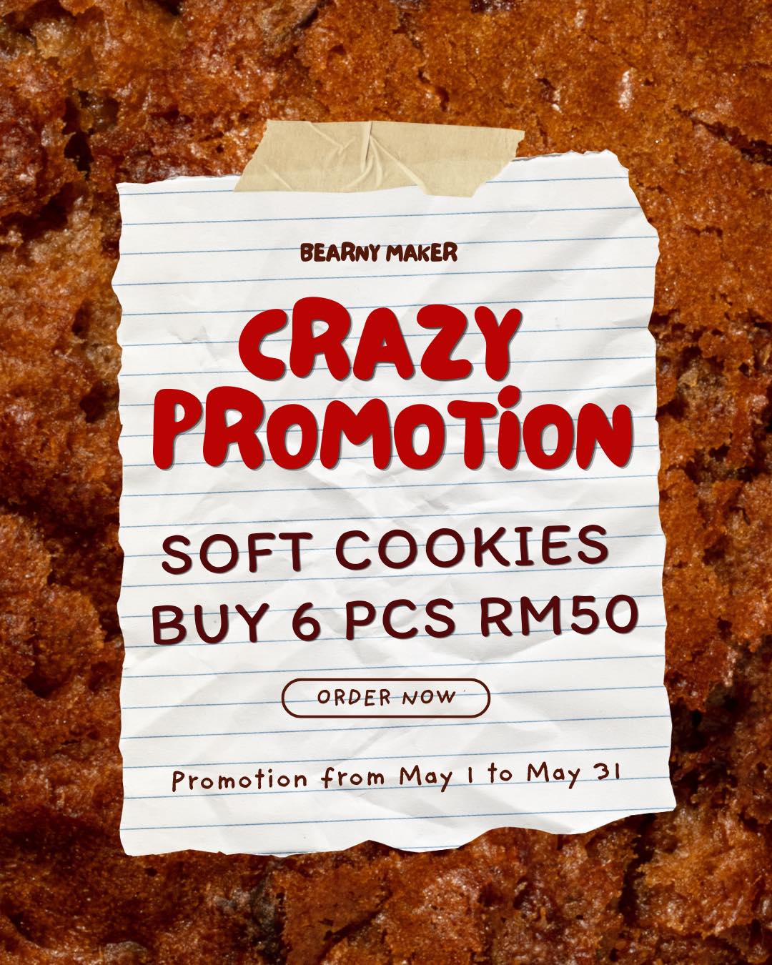 Bearny.maker Facebook ad: Soft Cookie Crazy Promotion